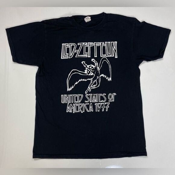 Led Zeppelin United States Of America 1977 Tour Graphic T-shirt Women Medium - Picture 1 of 5
